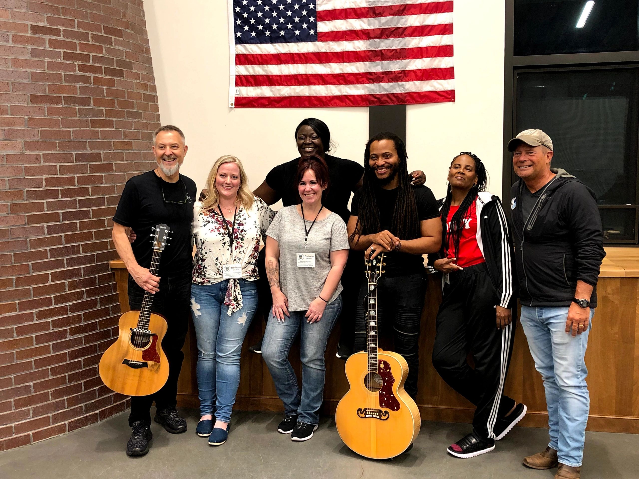 Craig with veterans and guitars
