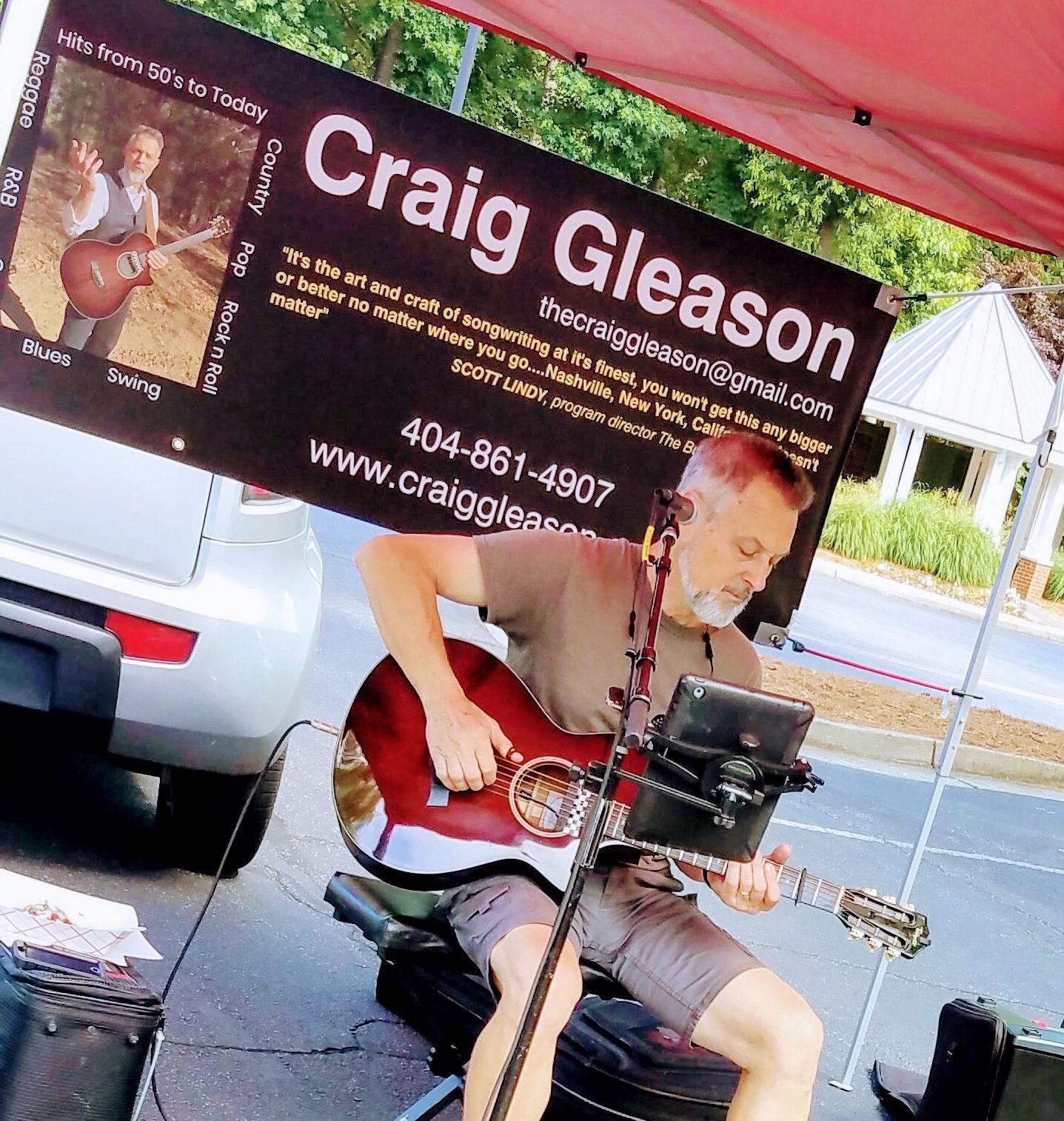 Craig Gleason at farmers market performance